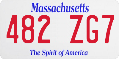 MA license plate 482ZG7