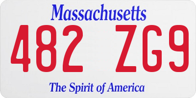 MA license plate 482ZG9