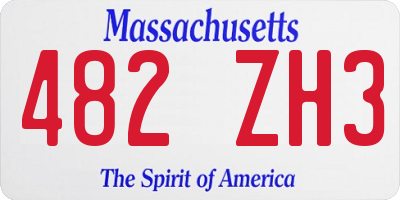 MA license plate 482ZH3