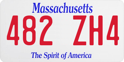 MA license plate 482ZH4