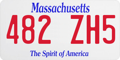 MA license plate 482ZH5
