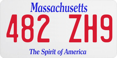 MA license plate 482ZH9