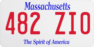 MA license plate 482ZI0