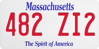MA license plate 482ZI2
