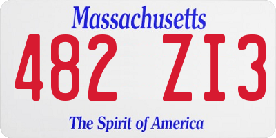 MA license plate 482ZI3