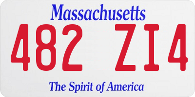 MA license plate 482ZI4