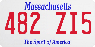 MA license plate 482ZI5