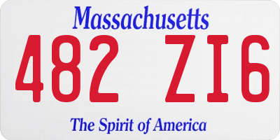 MA license plate 482ZI6