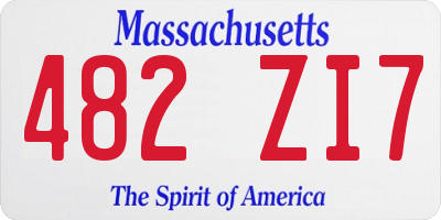 MA license plate 482ZI7