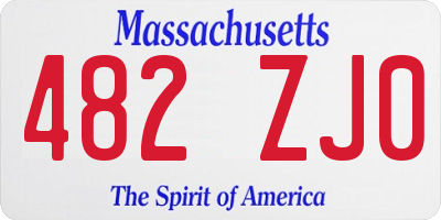 MA license plate 482ZJ0