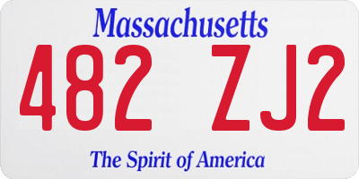 MA license plate 482ZJ2