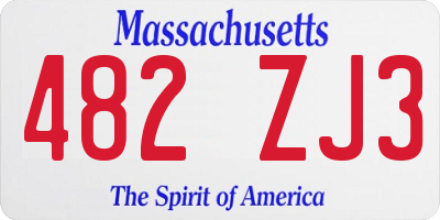 MA license plate 482ZJ3