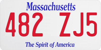 MA license plate 482ZJ5