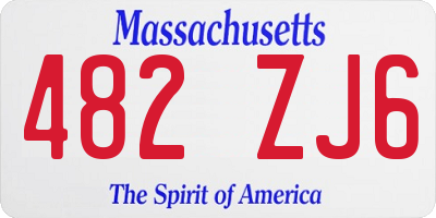 MA license plate 482ZJ6