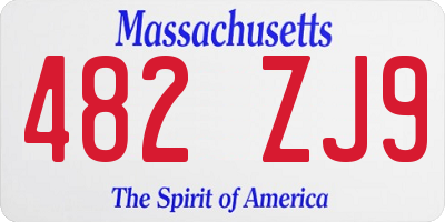 MA license plate 482ZJ9