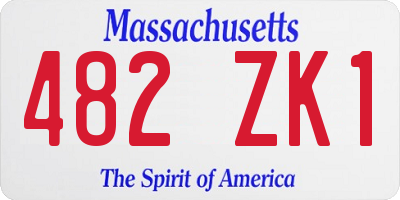 MA license plate 482ZK1