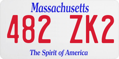 MA license plate 482ZK2