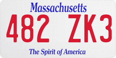 MA license plate 482ZK3