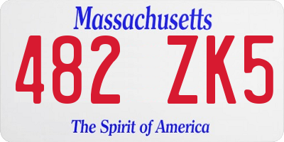 MA license plate 482ZK5