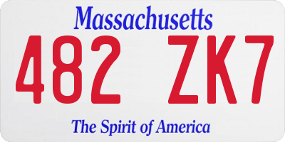 MA license plate 482ZK7