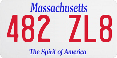 MA license plate 482ZL8