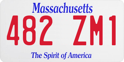 MA license plate 482ZM1