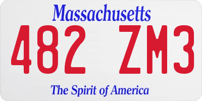 MA license plate 482ZM3