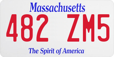MA license plate 482ZM5