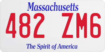 MA license plate 482ZM6