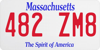 MA license plate 482ZM8