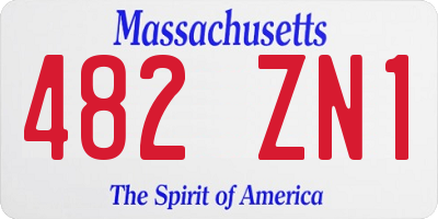 MA license plate 482ZN1