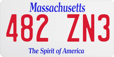 MA license plate 482ZN3
