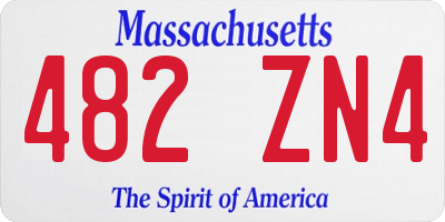 MA license plate 482ZN4
