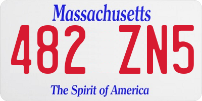 MA license plate 482ZN5
