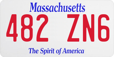 MA license plate 482ZN6