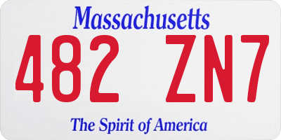MA license plate 482ZN7
