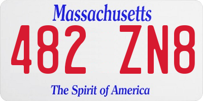 MA license plate 482ZN8