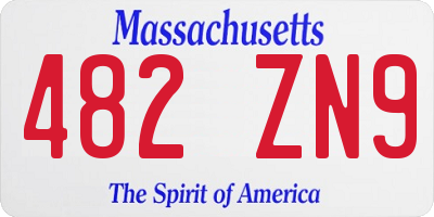 MA license plate 482ZN9