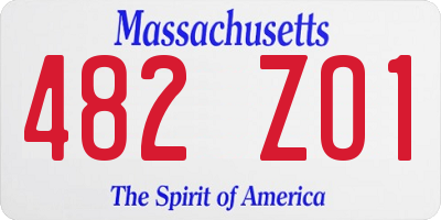MA license plate 482ZO1