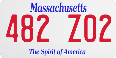 MA license plate 482ZO2