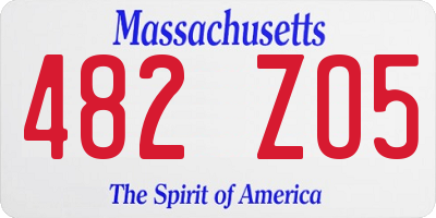 MA license plate 482ZO5