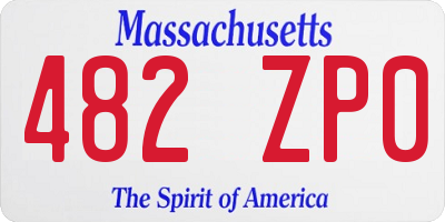 MA license plate 482ZP0