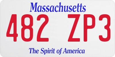 MA license plate 482ZP3