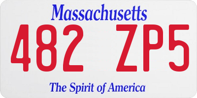 MA license plate 482ZP5