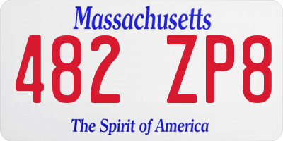 MA license plate 482ZP8