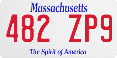 MA license plate 482ZP9