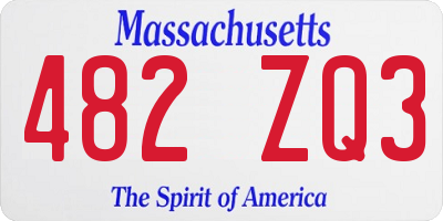MA license plate 482ZQ3