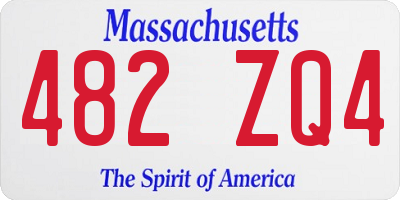 MA license plate 482ZQ4