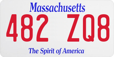 MA license plate 482ZQ8