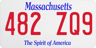 MA license plate 482ZQ9